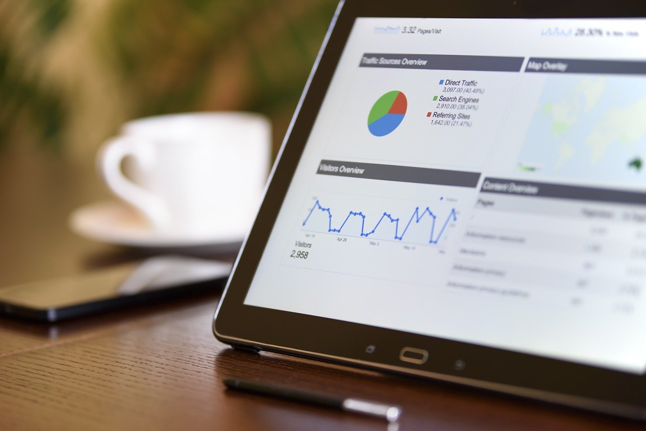 Analytics dashboard on a tablet